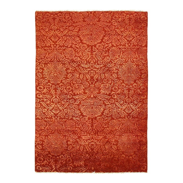 2020s Rust Modern Rug For Sale