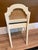 Vintage Cane and Wood Vanity Chair With Custom Blue Leather Tufted Cushion For Sale - Image 11 of 15