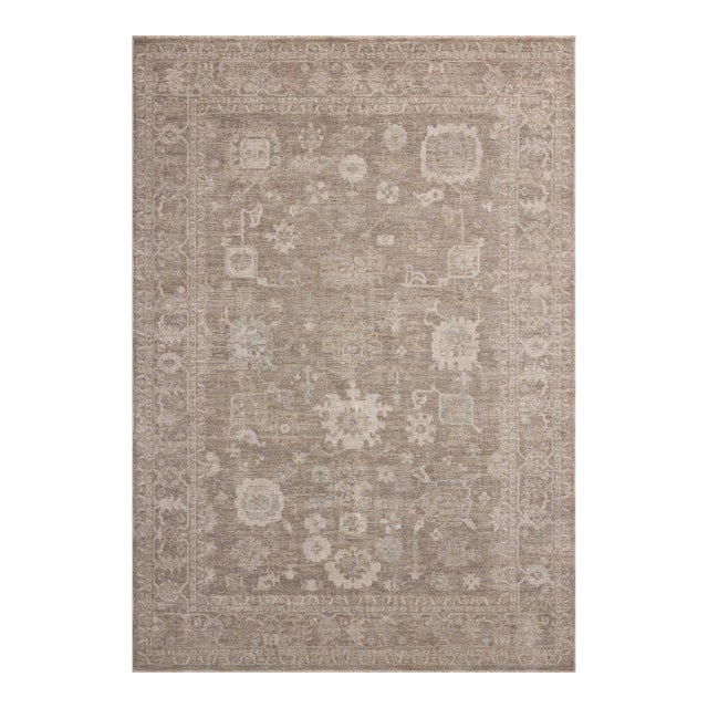 Chris Loves Julia x Loloi Louisa Taupe / Ivory 2'-3" x 3'-10" Accent Rug For Sale