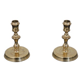 Pair Baldwin Colonial Williamsburg Style Brass Candlesticks For Sale