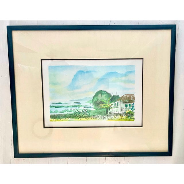 Glass Coastal French Alexandre Minguet (1937-1996) Signed Prints of the Caribbean -- Set of 3 For Sale - Image 7 of 12