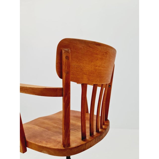 Bauhaus Style Swivel Office Armchair in Wood from Stollgiroflex, 1960s For Sale - Image 5 of 11