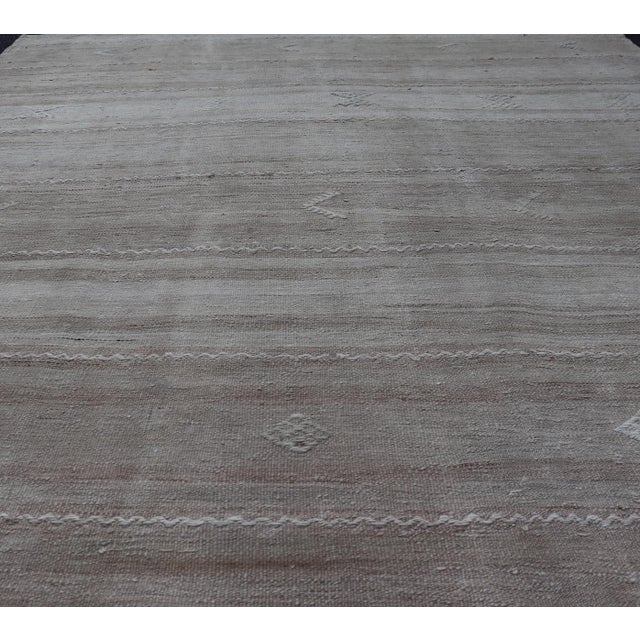 Traditional Subtle Vintage Turkish Kilim Rug With Soft Beige and Taupe Tones 5'4 X 6'9 For Sale - Image 3 of 10