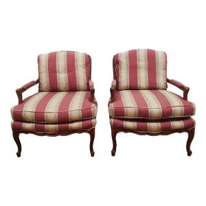 Baker Furniture French Provincial Louis XV Chairs-a Pair