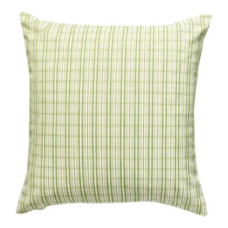 The House of Scalamandré Check Please Outdoor Pillow, Fern For Sale