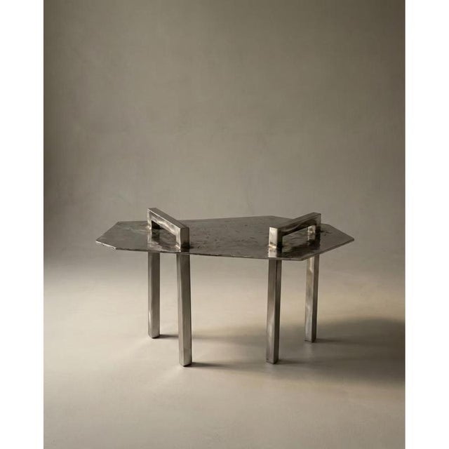 Ondulae Coffee Table in Stainless Steel by Metalmorphosis Studio Dimensions: D 35 x W 75 x H 50 cm. Materials: Stainless...