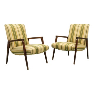 Vintage Armchairs with Armrests, Italy, 1950s, Set of 2 For Sale