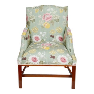 George III Style Upholstered Arm Chair For Sale