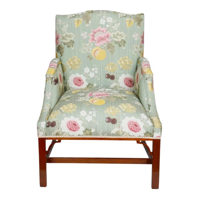 George III Style Upholstered Arm Chair For Sale