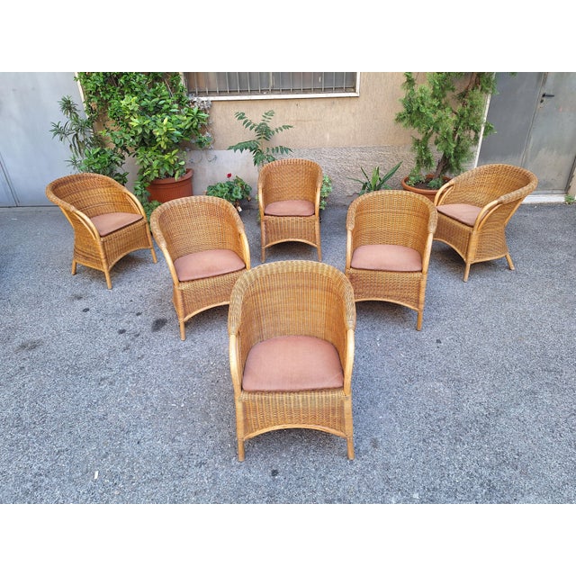 Vintage Outdoor Armchairs in Rattan and Bamboo, 1960s, Set of 2 For Sale - Image 17 of 18