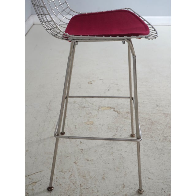 1970s Set of 3 Harry Bertoia for Knoll Pair of Chrome Wire Frame Bar Stools For Sale - Image 5 of 18