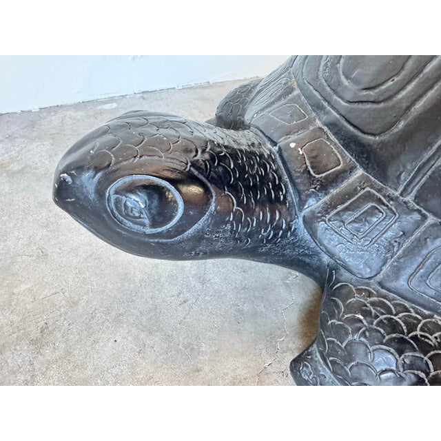 Hollywood Regency Pottery Turtle Indoor Plant Stand For Sale In Miami - Image 6 of 12