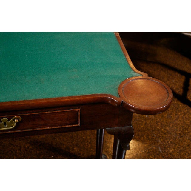Green 18th Century Georgian Mahogany Game Table For Sale - Image 8 of 9