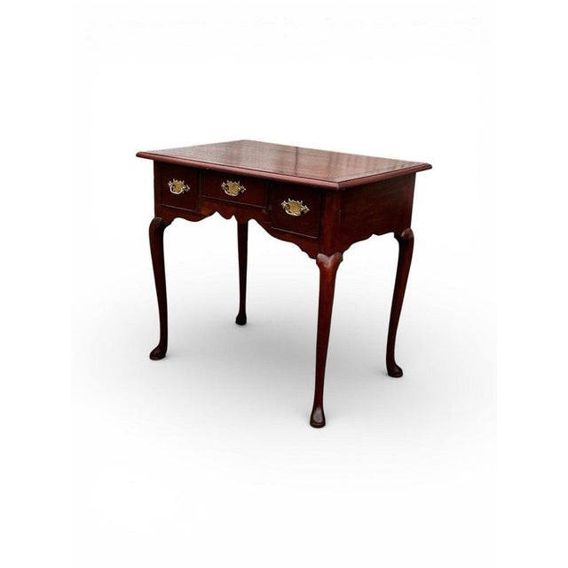 Georgian Walnut Lowboy with Brass Handles For Sale - Image 12 of 14