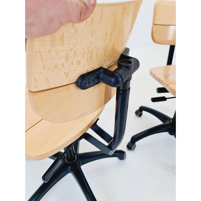 Vintage Bauhaus Swivel Office Cair in Wood by Stollgiroflex, 1990s For Sale - Image 13 of 18