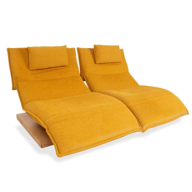 Yellow Gold Fabric Free Motion Edit 2 Two-Seater Sofa with Electric Function from Koinor For Sale - Image 6 of 18