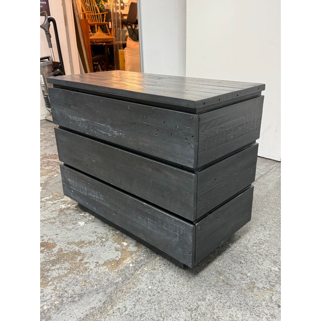Rustic West Elm Plank Wood Dresser For Sale - Image 3 of 12