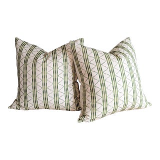 Lee Jofa Makassar Green Pillows - Set of 2 For Sale