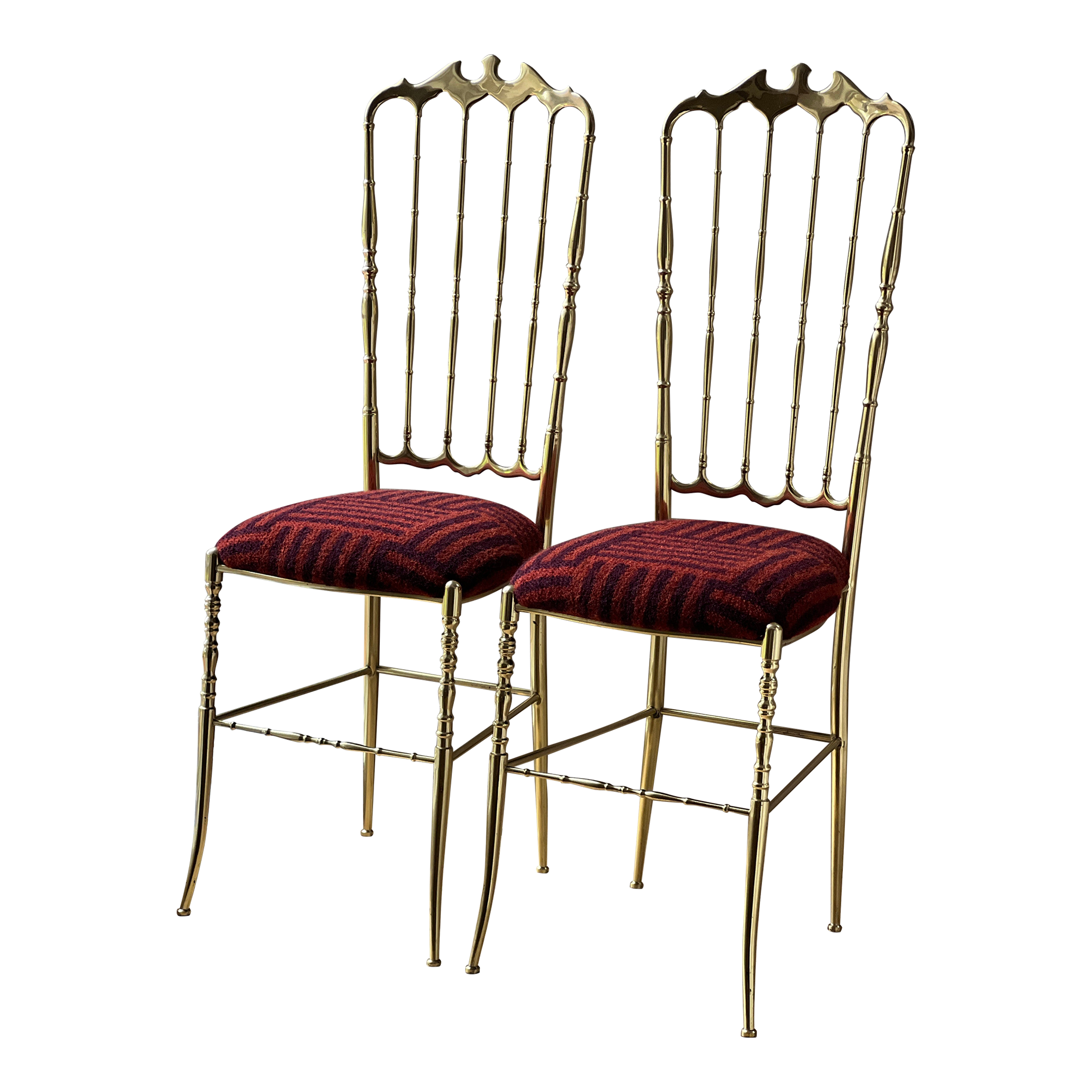 Pair of Brass Chiavari Chairs, Italy, 1960s Chairish