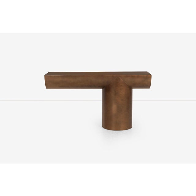 Bronze J. Wade Beam for Brueton "Tee" Console Table 1970's For Sale - Image 8 of 11
