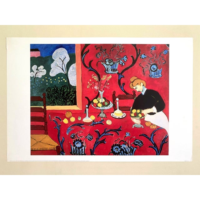 Henri Matisse Henri Matisse Vintage Postimpressionist Lithograph Print Poster " the Dessert : Harmony in Red " 1908 For Sale - Image 4 of 13