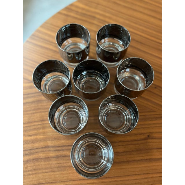 Dorothy Thorpe 1960s MCM Dorothy Thorpe Style Chrome Fade Cocktail Glasses-Set of 8 For Sale - Image 4 of 8