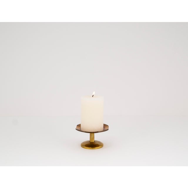 Mid-Century Minimalist Brass Table Candlestick, 1960s For Sale - Image 4 of 16