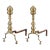 American 19th Century Brass Andirons- a Pair For Sale