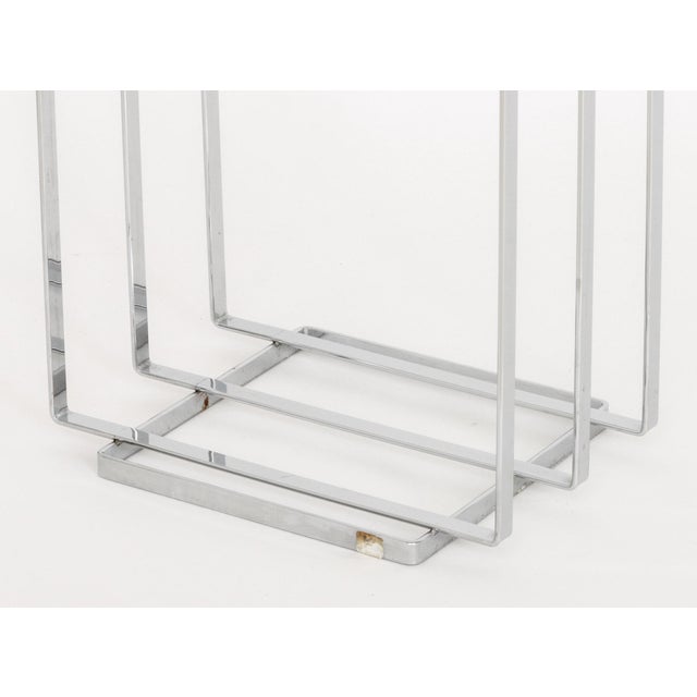 Modern Chrome-Plated Three Tier Towel Rack For Sale - Image 4 of 6