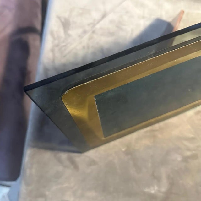 1960s High Quality Mid-Century Modern Smoked Glass Italian Picture Frame For Sale - Image 6 of 11