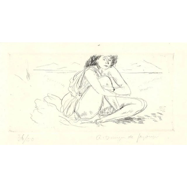 Nu Accroupi - Original Etching by Dunoyer de Segonzac - 1930 1930 For Sale - Image 4 of 4