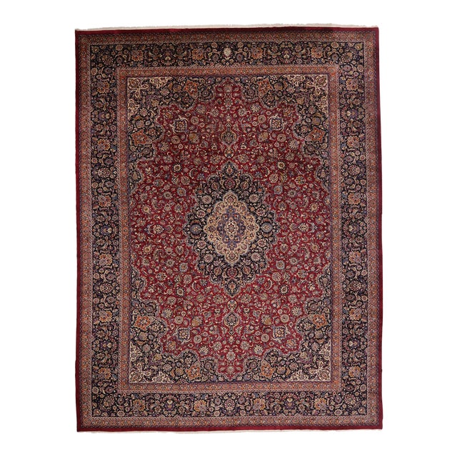 Vintage Persian Mashhad Rug, 16'09 X 22'02 For Sale