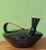 Elegant black ceramic jug or pitcher by Rometti Umbertide. This ceramic piece features a distinctive design, characterized...