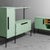 Wood Highboard and Sideboard with 2-Seater Sofa, 1960s, Set of 2 For Sale - Image 7 of 15