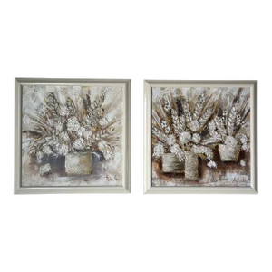 Stephen Kaye Heavy Impasto Still Life Paintings - a Pair