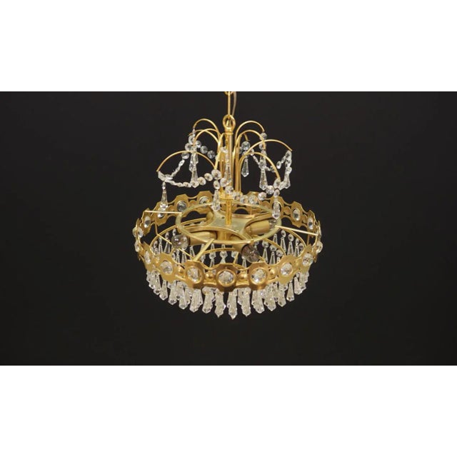 Danish Brass Chandelier, 1970s For Sale - Image 3 of 7