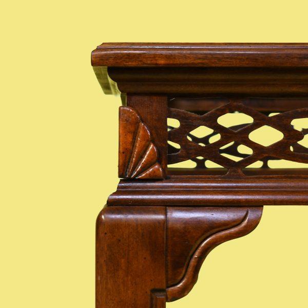 Late 20th Century Pair of Ming Style Fretwork Side Tables For Sale - Image 5 of 5
