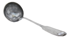 Silver Soup Ladle with Scalloped Handle