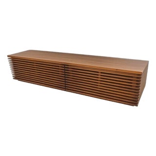 Design Within Reach Line Media Console in Walnut Wood 71" For Sale