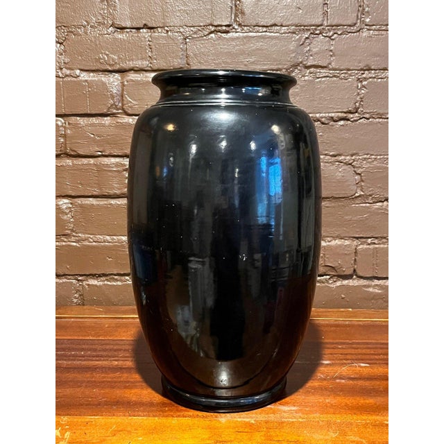 Japanese Antique High Relief Lacquer Vase Falcon Hawk Pine Tree 16" Tall For Sale - Image 4 of 7