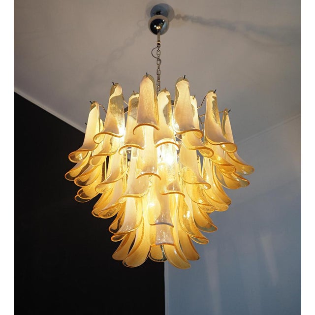 Italian Caramello Petal Chandeliers, 1995, Set of 2 For Sale - Image 11 of 18