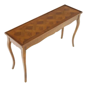 Parquetry Top Cabriole Leg Decorative Italian Modern Walnut Console Sofa Table