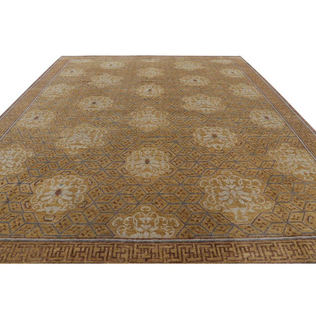 2010s Rug and Kilim’s Burano Rug in Beige-Brown With Geometric Patterns For Sale - Image 5 of 8