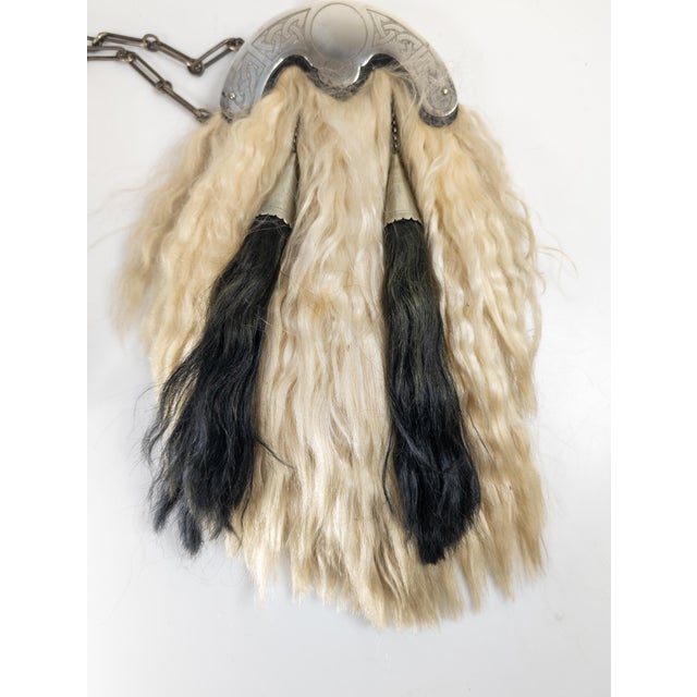 20th Century Scottish Kilt Sporran Decoration With Leather and Hair For Sale - Image 4 of 12