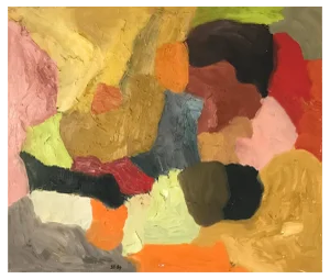Franz Stirnimann, Abstract Composition, Oil on Canvas, 1989