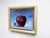 Surrealism Looking for the Kitty by Sybiline | Oil on panel Red apple with an eye, flowers, and a white cat. For Sale - Image 3 of 3