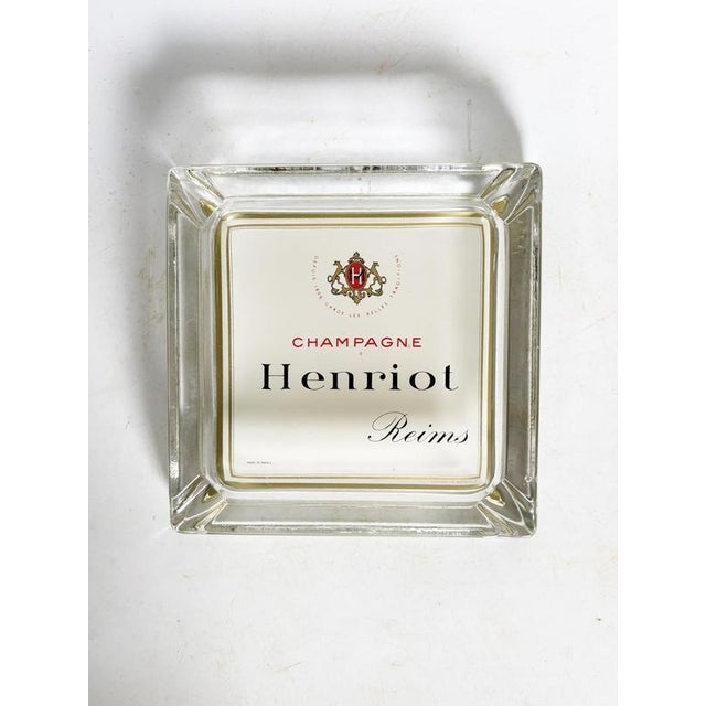 Henriot Champagne advertising ashtray, France, 1960s, made of thick molded glass, an iconic promotional item for breweries...