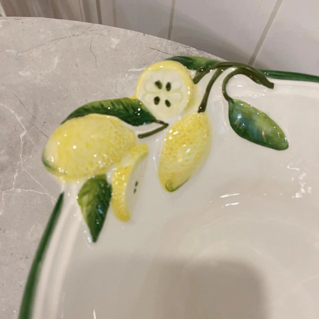 Ceramic Late 20th Century Italian Lemon Bowl Vintage - Marked Italy For Sale - Image 7 of 10