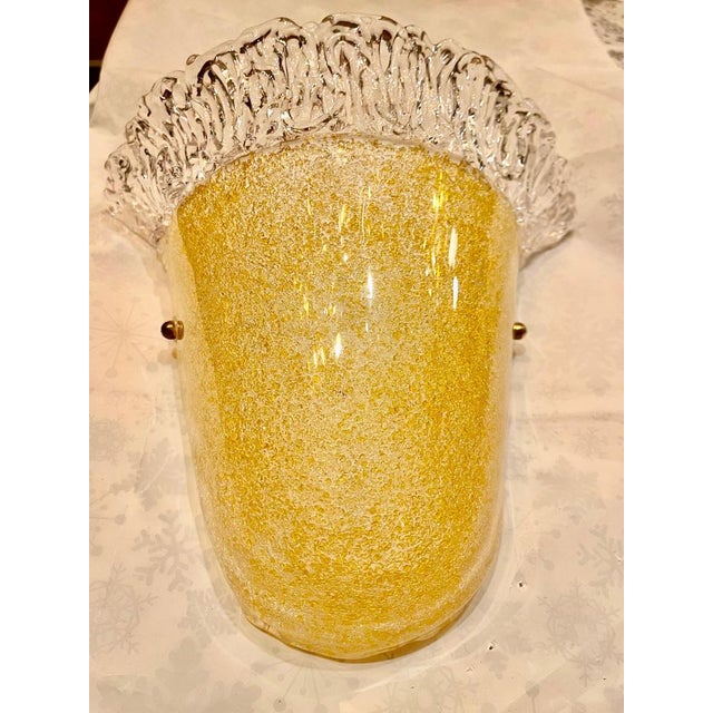 Toso Wall Lights in Gold Glass, 1980, Set of 2 For Sale - Image 11 of 14