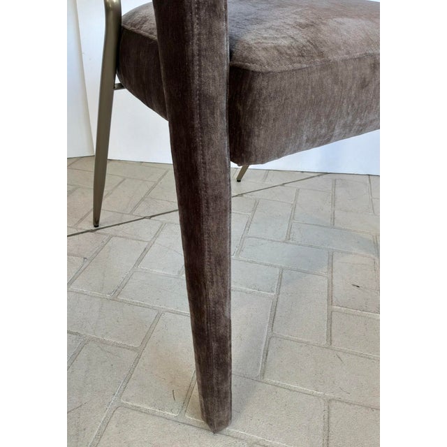 Caracole Modern Mink Velvet Gazelle Dining Chairs Pair For Sale In Atlanta - Image 6 of 7